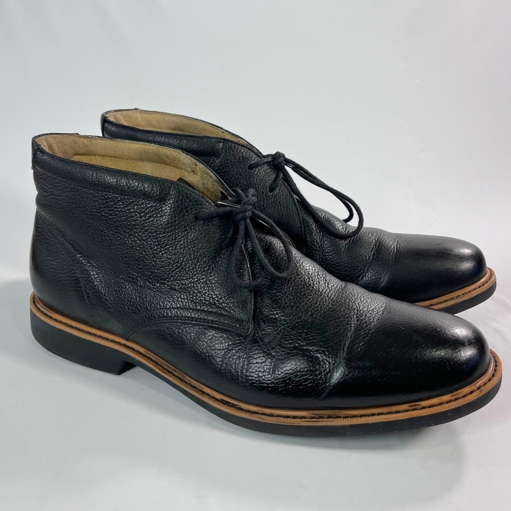 Cole Haan Great Jones Mens Size 11.5M Black Pebbled Leather Chukka Boots C12686